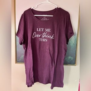 NWOT torrid “let me overthink this” slim fit crew neck tee